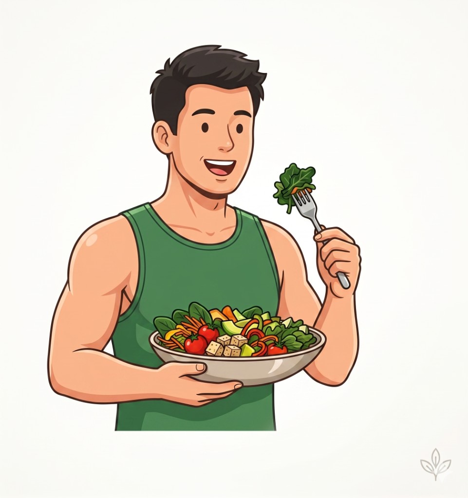Person enjoying a healthy meal